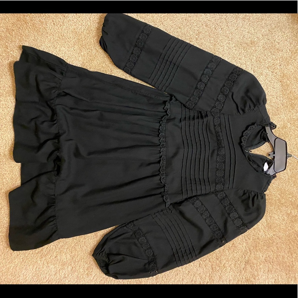 Black puffy sleeved midi/mini dress from &Otherstories!